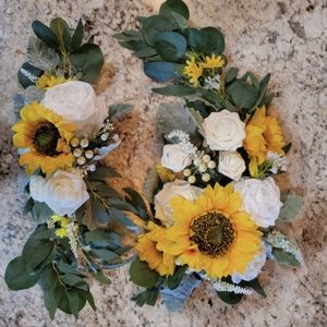 Ling's Moment Artificial Flower Swag Set of 2 Sunflower